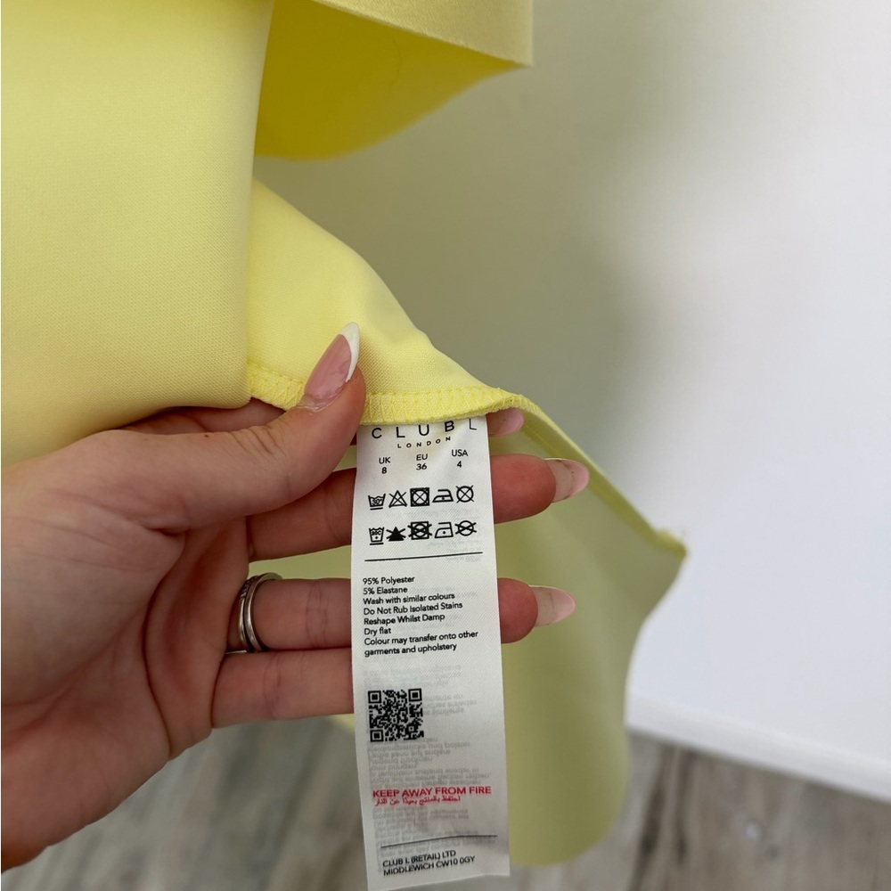 Club L London Sweetheart Midi Dress in Pale Yellow - NEW WITH TAGS - Picture 8 of 8